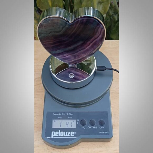 RAINBOW FLUORITE LAMP with 3 different light settings HEART 01 112325 - Picture 5 of 10